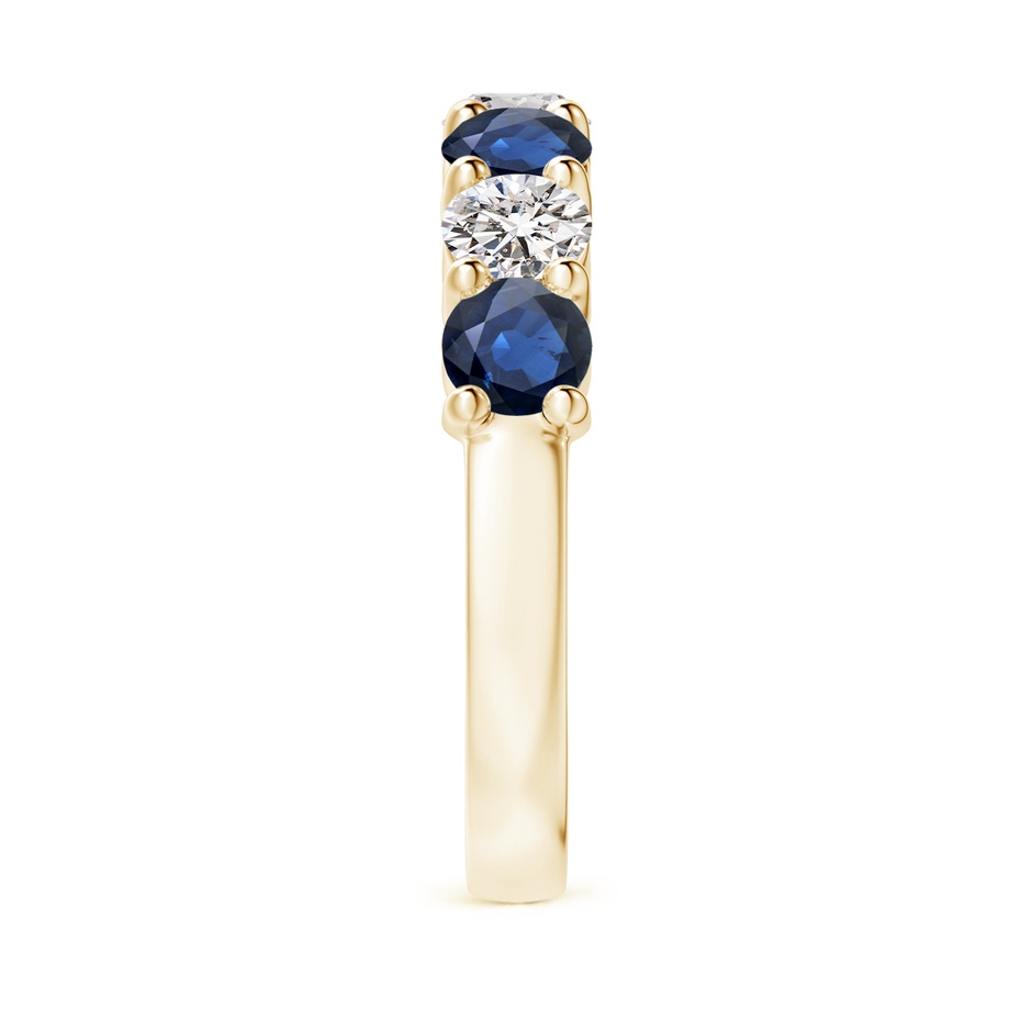 4mm AA Half Eternity Seven Stone Sapphire and Diamond Wedding Ring in Yellow Gold side 299