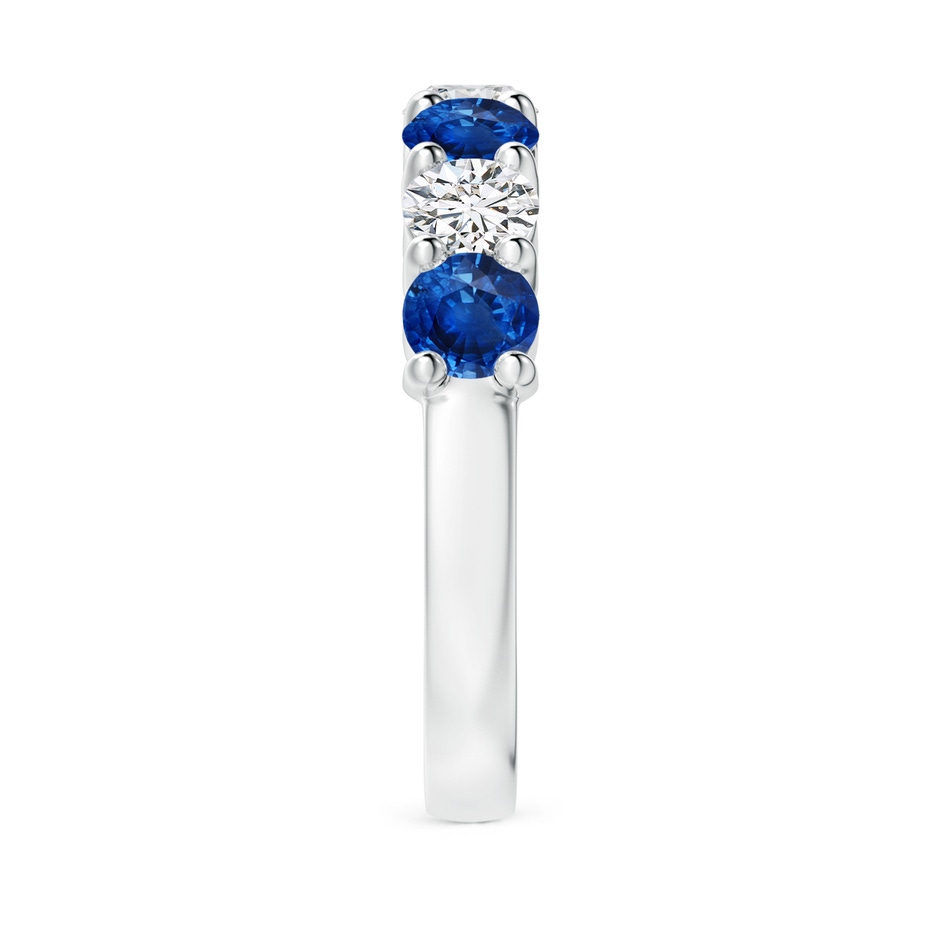 4mm AAA Half Eternity Seven Stone Sapphire and Diamond Wedding Ring in P950 Platinum side 299