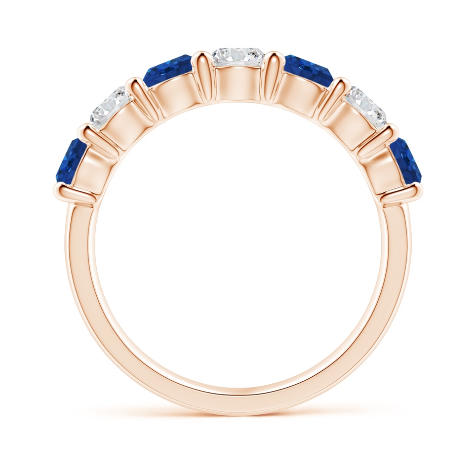 4mm AAA Half Eternity Seven Stone Sapphire and Diamond Wedding Ring in Rose Gold side 199