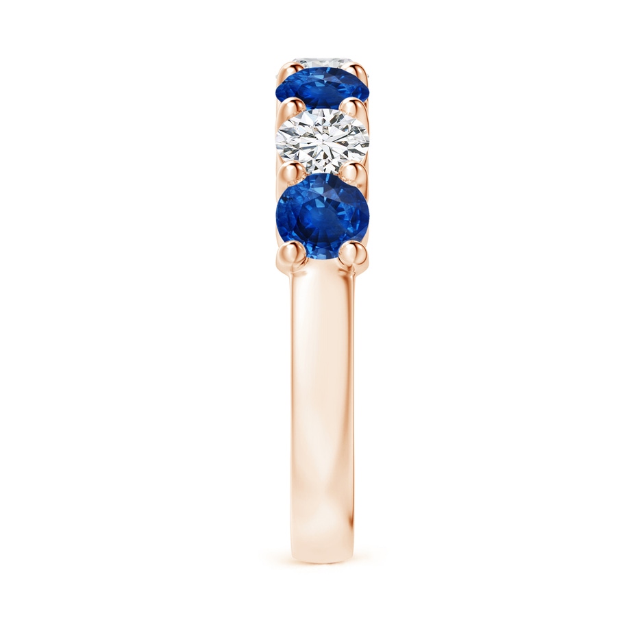 4mm AAA Half Eternity Seven Stone Sapphire and Diamond Wedding Ring in Rose Gold side 299