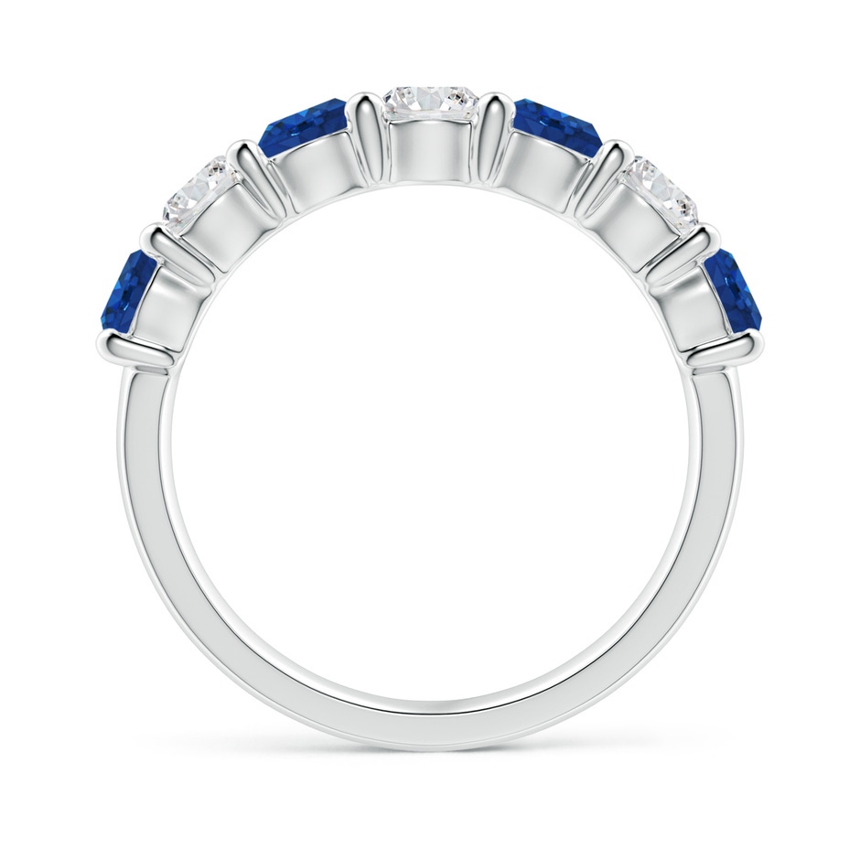4mm AAA Half Eternity Seven Stone Sapphire and Diamond Wedding Ring in White Gold side 199