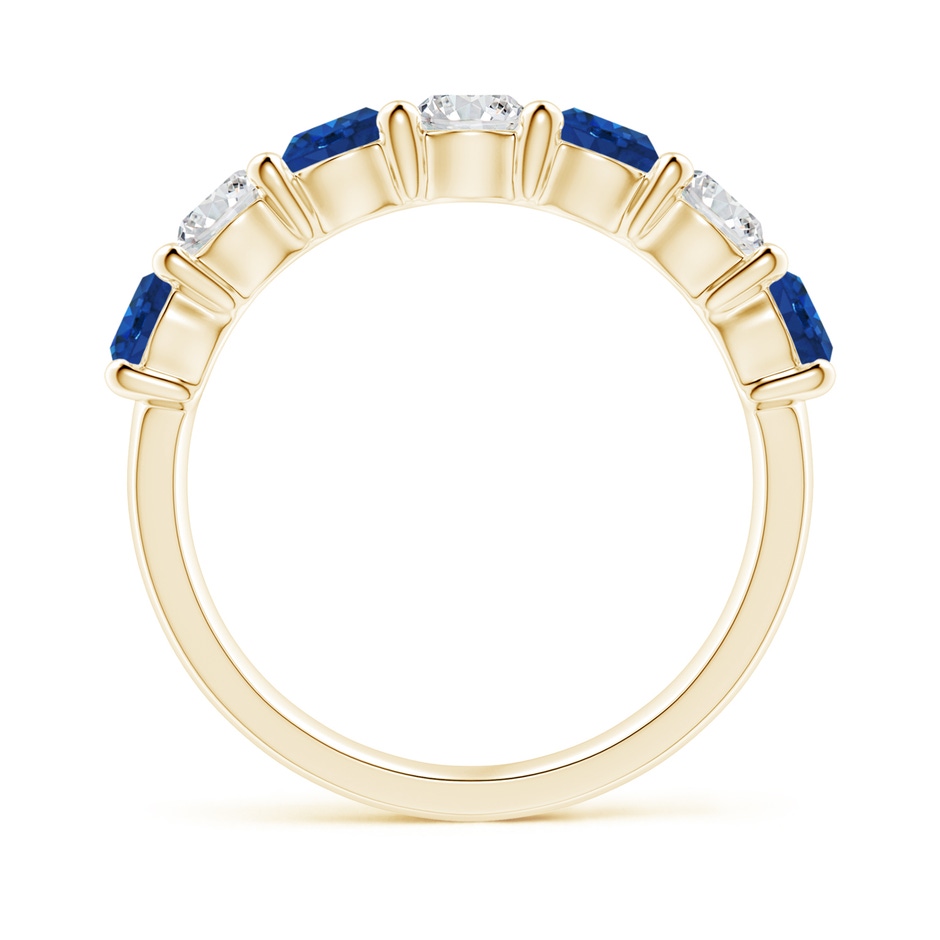 4mm AAA Half Eternity Seven Stone Sapphire and Diamond Wedding Ring in Yellow Gold side 199