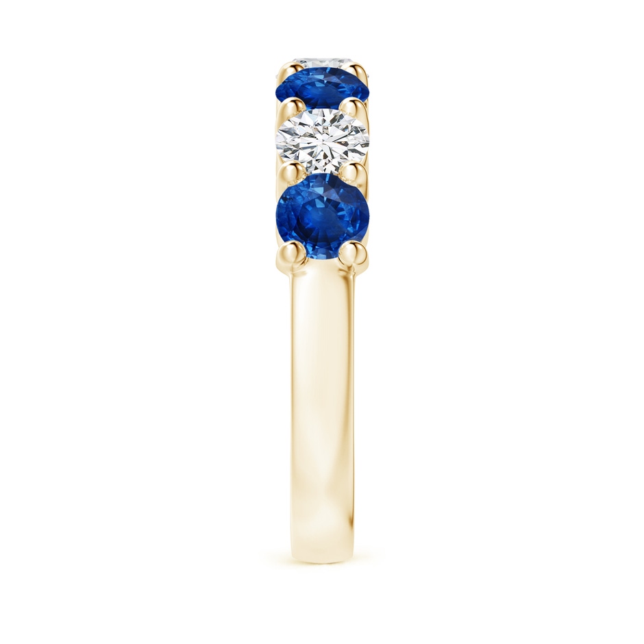 4mm AAA Half Eternity Seven Stone Sapphire and Diamond Wedding Ring in Yellow Gold side 299