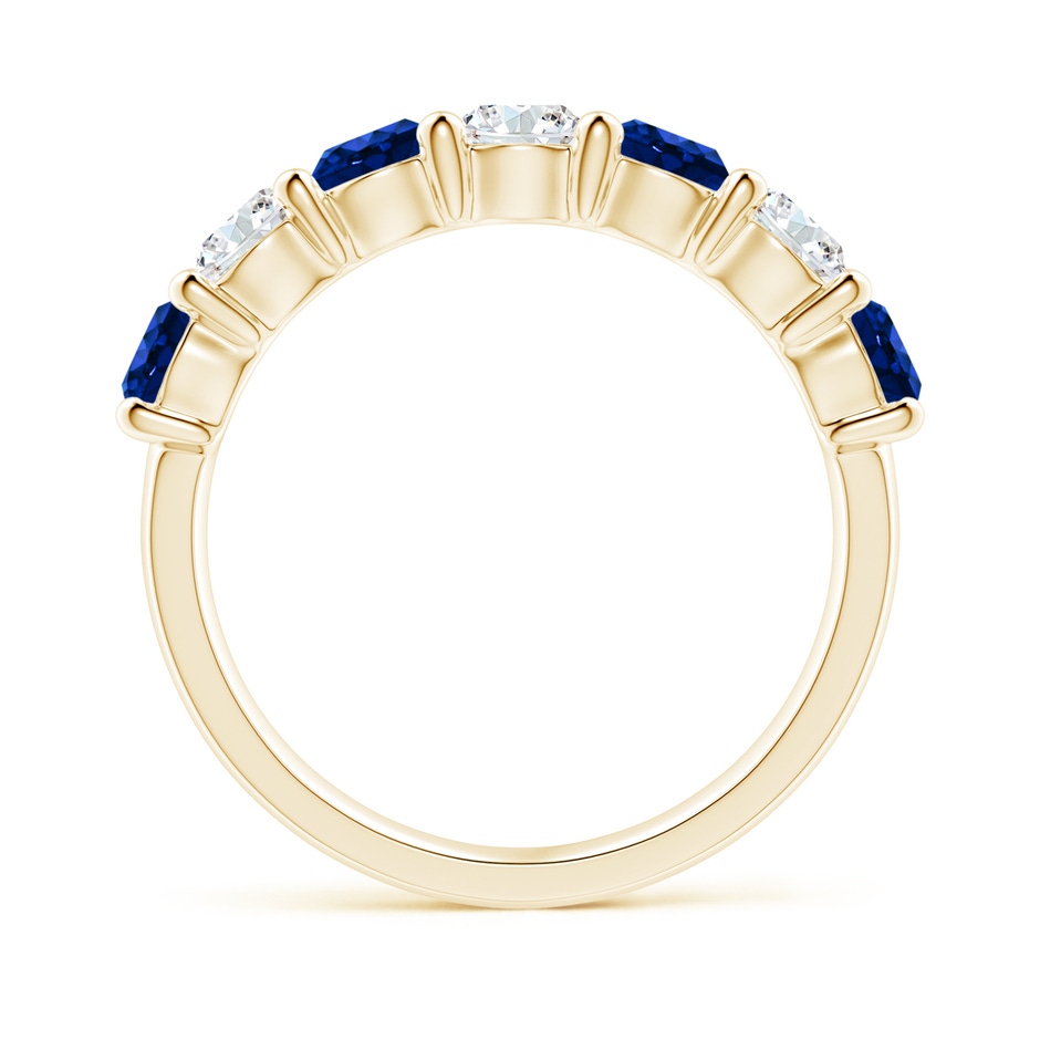 4mm Lab-Grown Half Eternity Seven Stone Sapphire and Diamond Wedding Ring in 18K Yellow Gold side 199