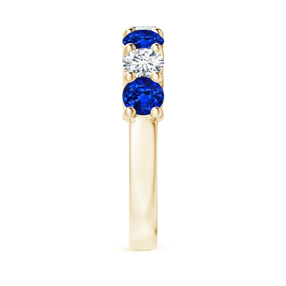 4mm Lab-Grown Half Eternity Seven Stone Sapphire and Diamond Wedding Ring in 18K Yellow Gold side 299