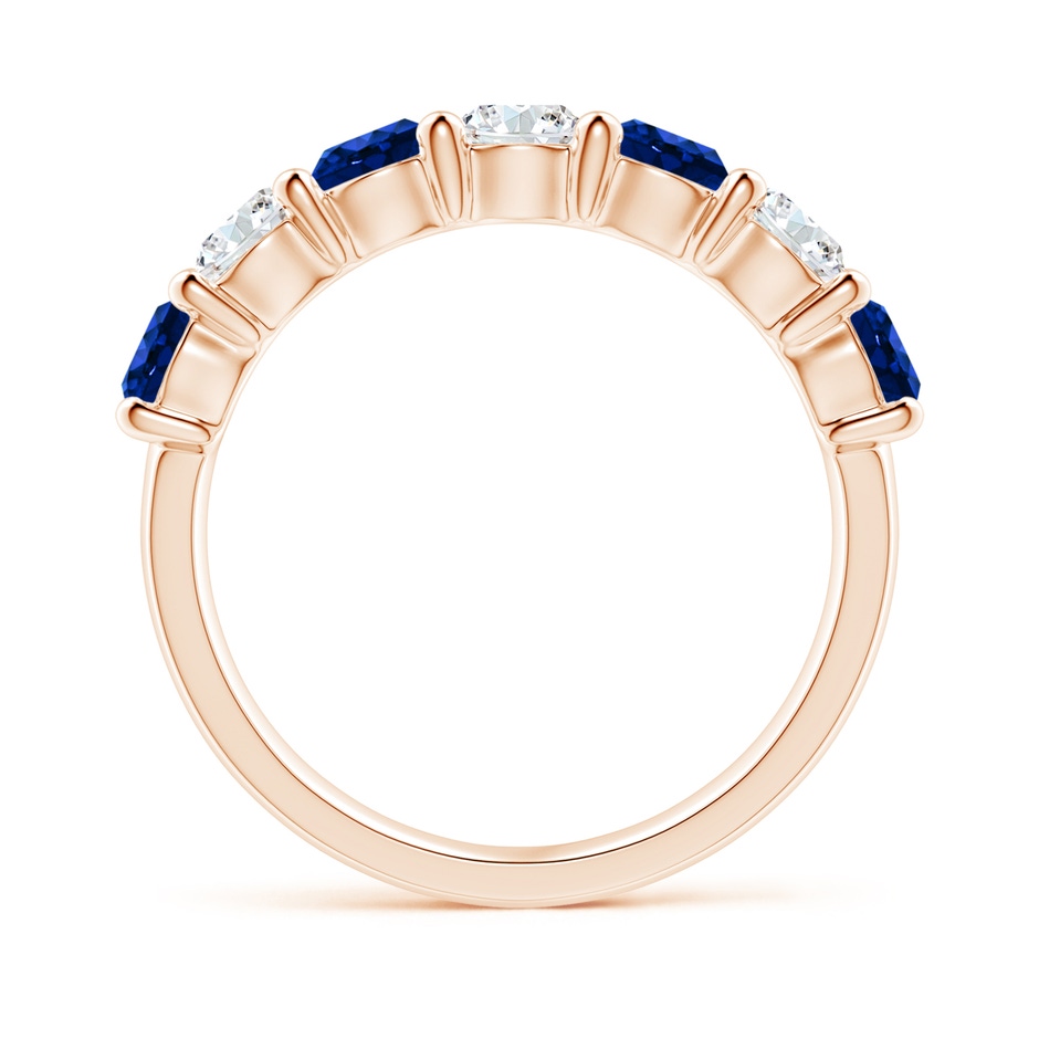 4mm AAAA Half Eternity Seven Stone Sapphire and Diamond Wedding Ring in 9K Rose Gold side 199