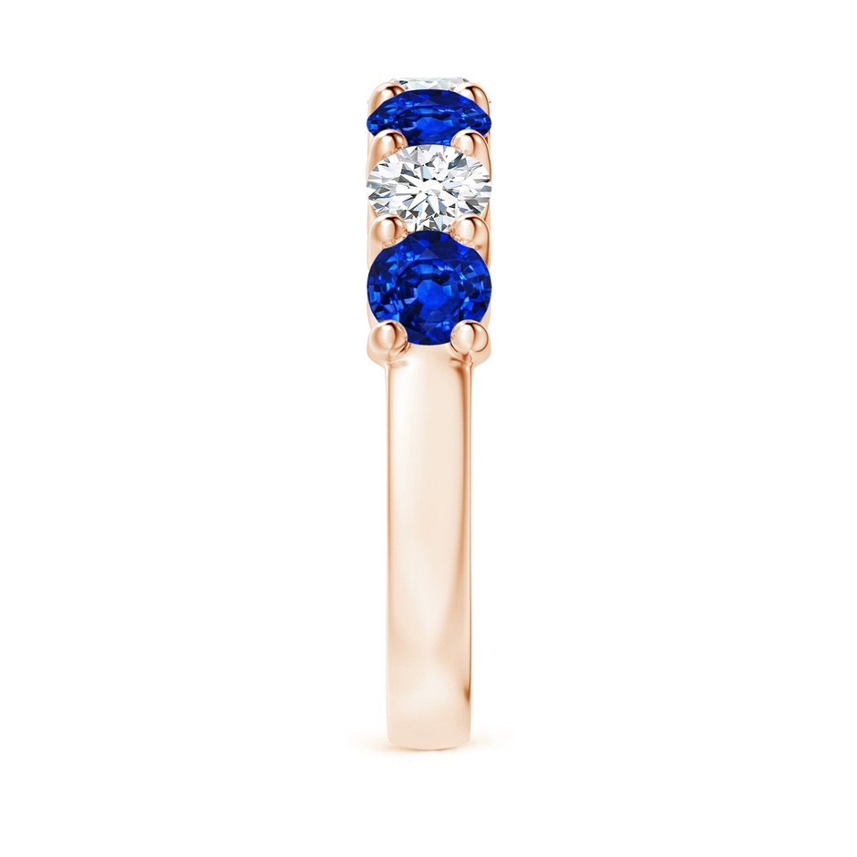 4mm AAAA Half Eternity Seven Stone Sapphire and Diamond Wedding Ring in 9K Rose Gold side 299