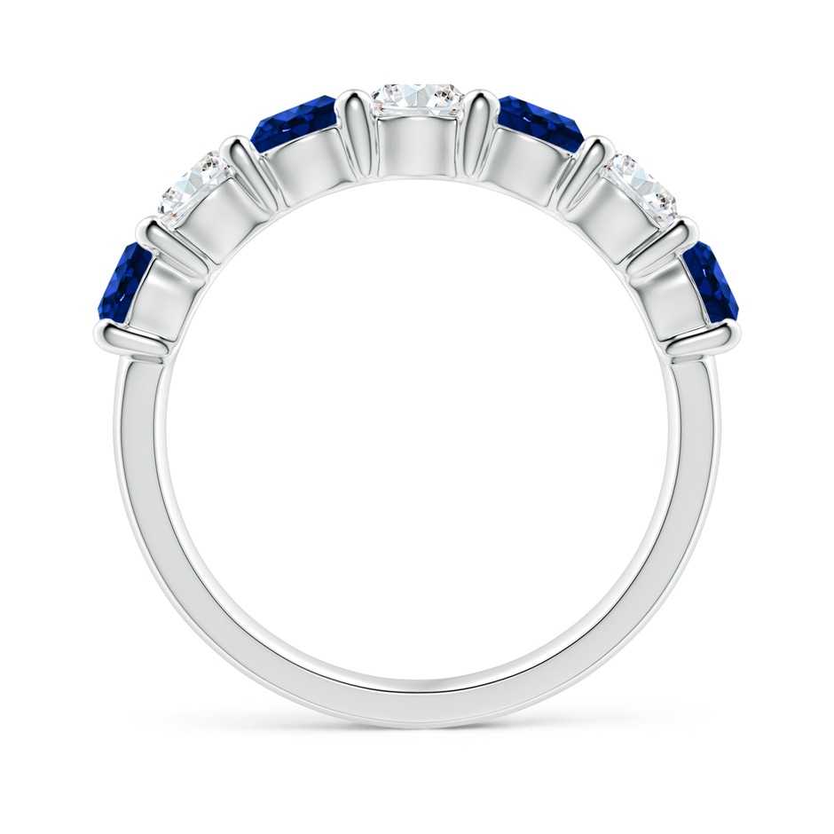 4mm Lab-Grown Half Eternity Seven Stone Sapphire and Diamond Wedding Ring in P950 Platinum side 199