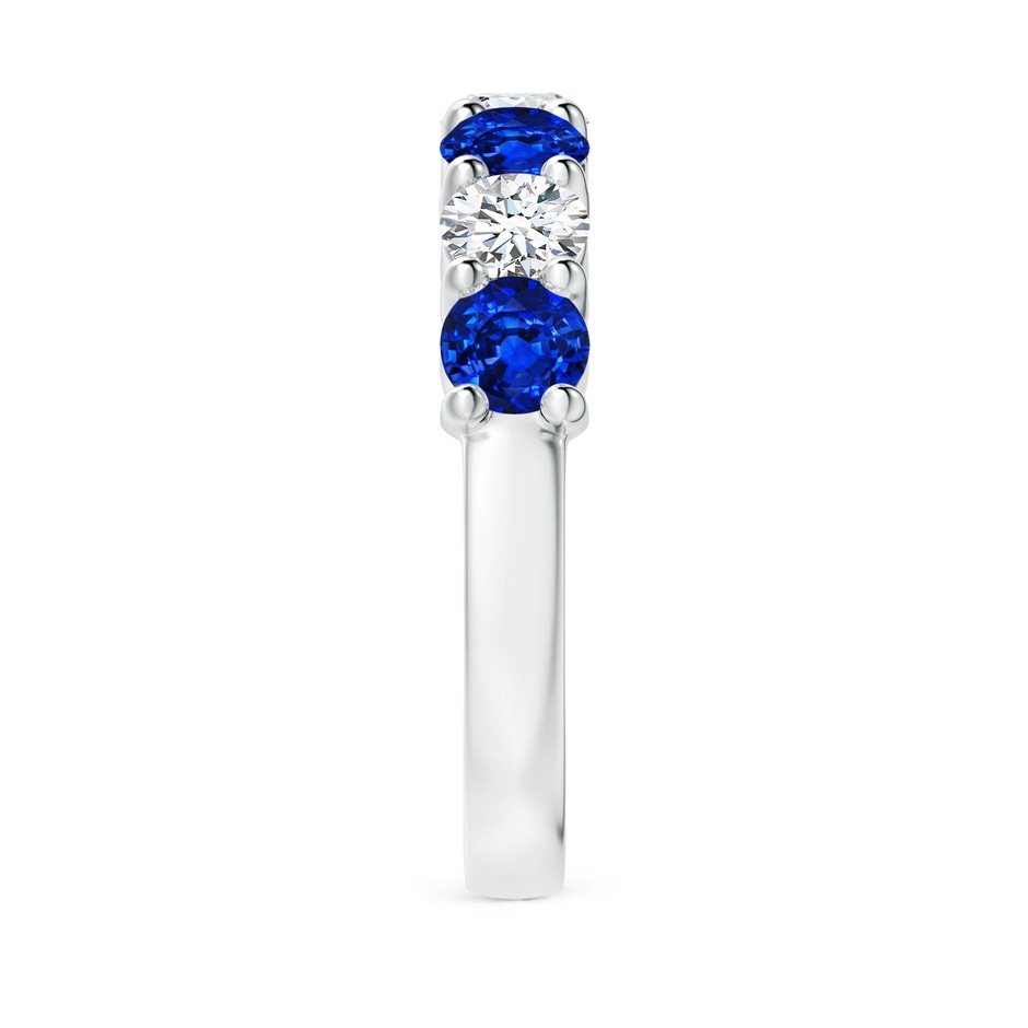 4mm Lab-Grown Half Eternity Seven Stone Sapphire and Diamond Wedding Ring in P950 Platinum side 299