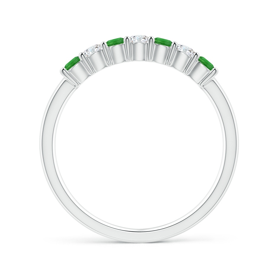 2.5mm AAAA Half Eternity Seven Stone Tsavorite and Diamond Wedding Ring in P950 Platinum side 199