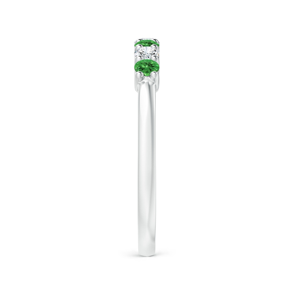 2.5mm AAAA Half Eternity Seven Stone Tsavorite and Diamond Wedding Ring in P950 Platinum side 299
