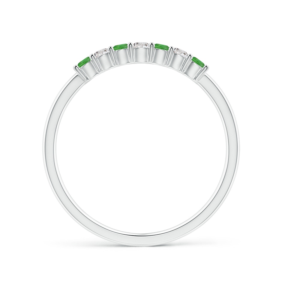 2mm AA Half Eternity Seven Stone Tsavorite and Diamond Wedding Ring in White Gold side 199