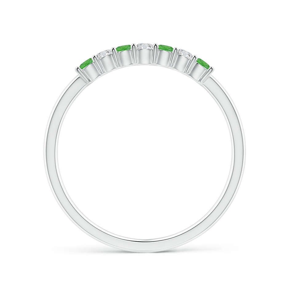 2mm AAA Half Eternity Seven Stone Tsavorite and Diamond Wedding Ring in S999 Silver side 199