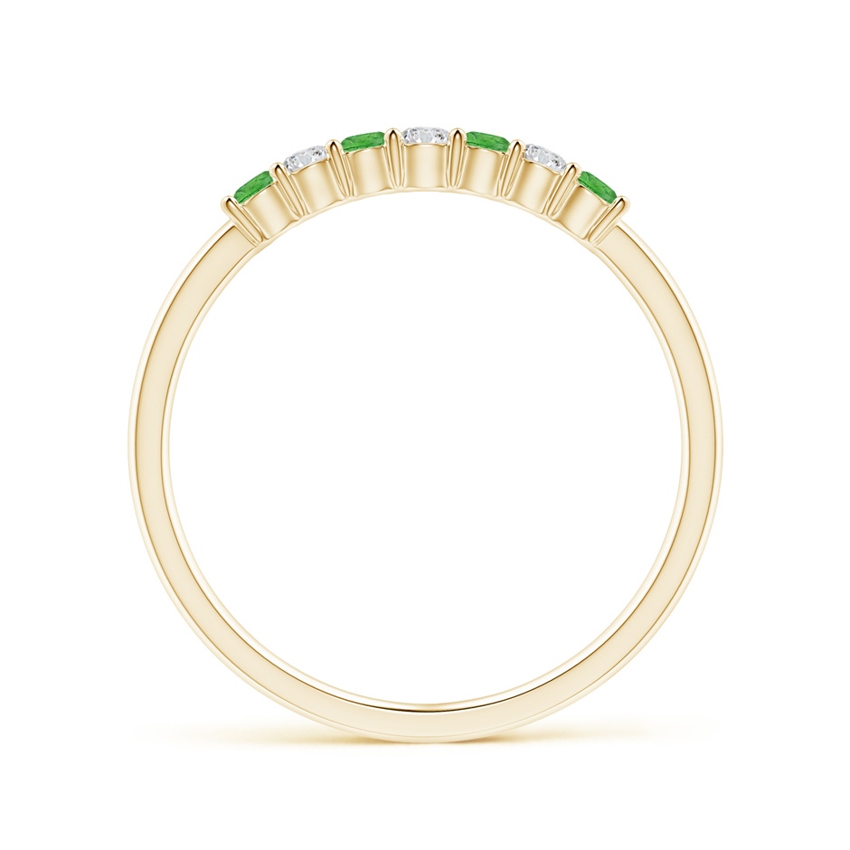 2mm AAA Half Eternity Seven Stone Tsavorite and Diamond Wedding Ring in Yellow Gold side 199