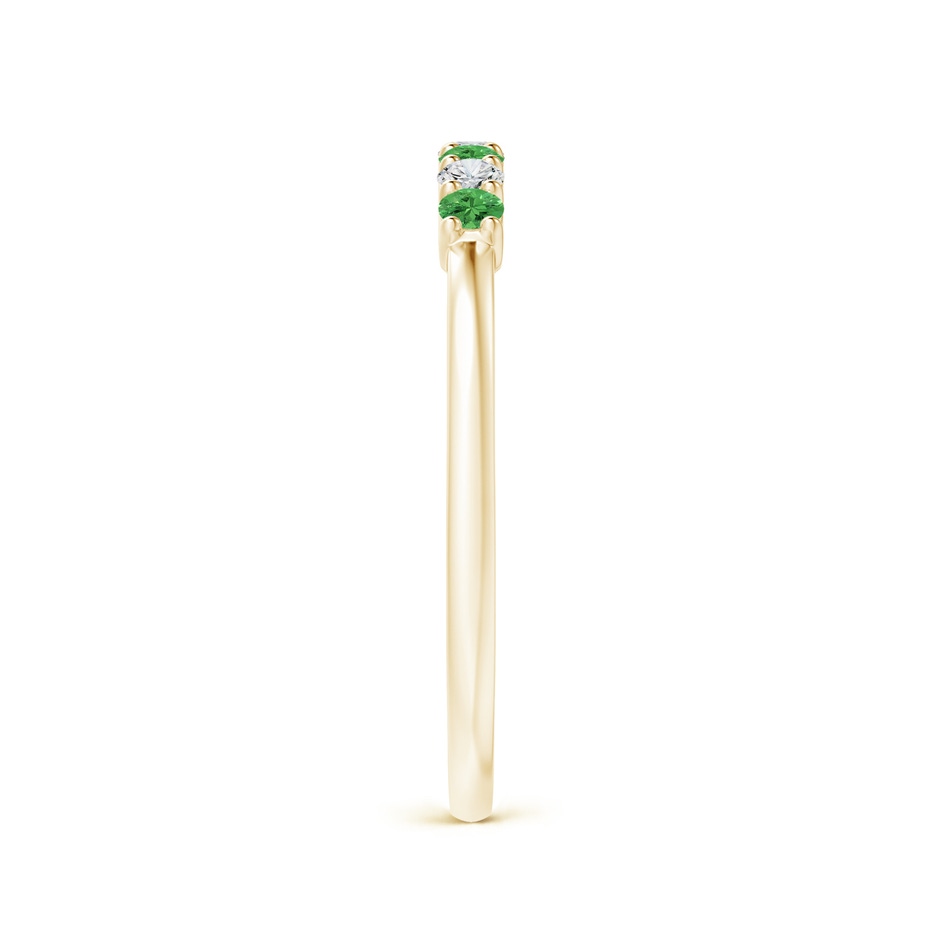 2mm AAA Half Eternity Seven Stone Tsavorite and Diamond Wedding Ring in Yellow Gold side 299