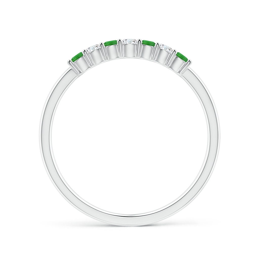 2mm AAAA Half Eternity Seven Stone Tsavorite and Diamond Wedding Ring in S999 Silver - side 199