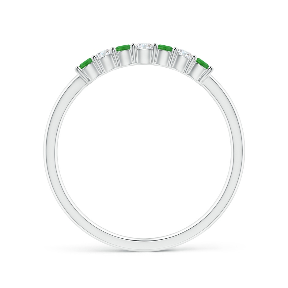 2mm AAAA Half Eternity Seven Stone Tsavorite and Diamond Wedding Ring in S999 Silver side 199