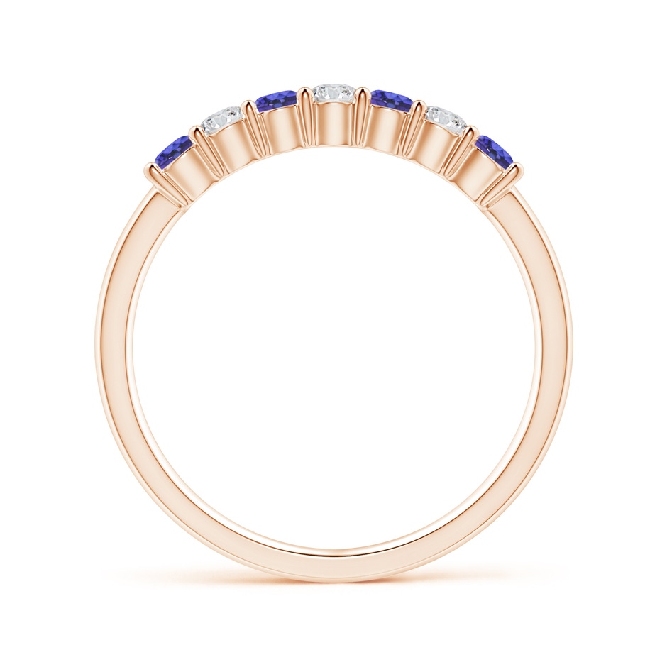 2.5mm AAA Half Eternity 7 Stone Tanzanite and Diamond Wedding Ring in Rose Gold side 199
