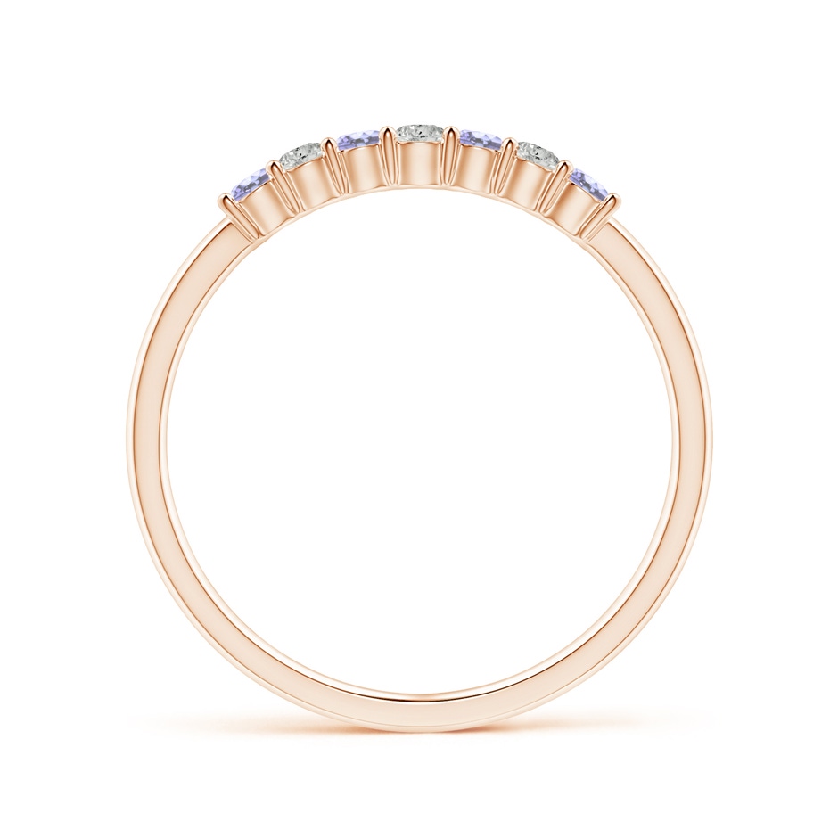2mm A Half Eternity 7 Stone Tanzanite and Diamond Wedding Ring in Rose Gold side 199