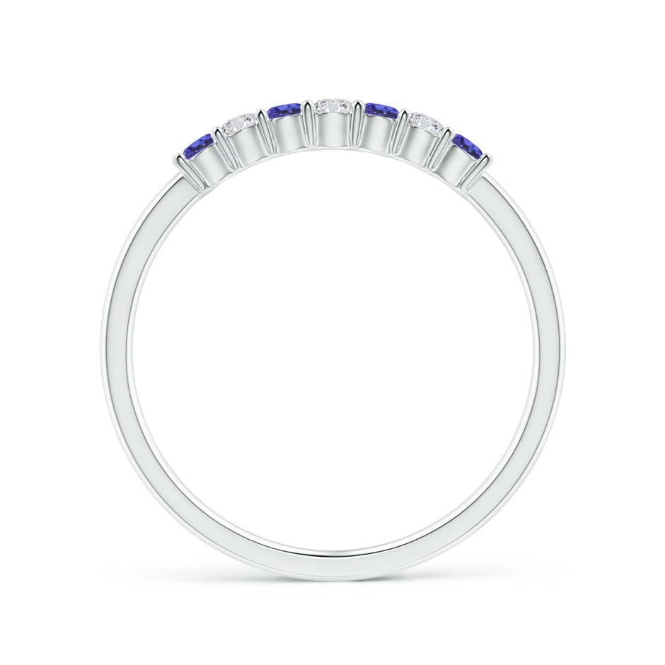 2mm AAA Half Eternity 7 Stone Tanzanite and Diamond Wedding Ring in White Gold side 199