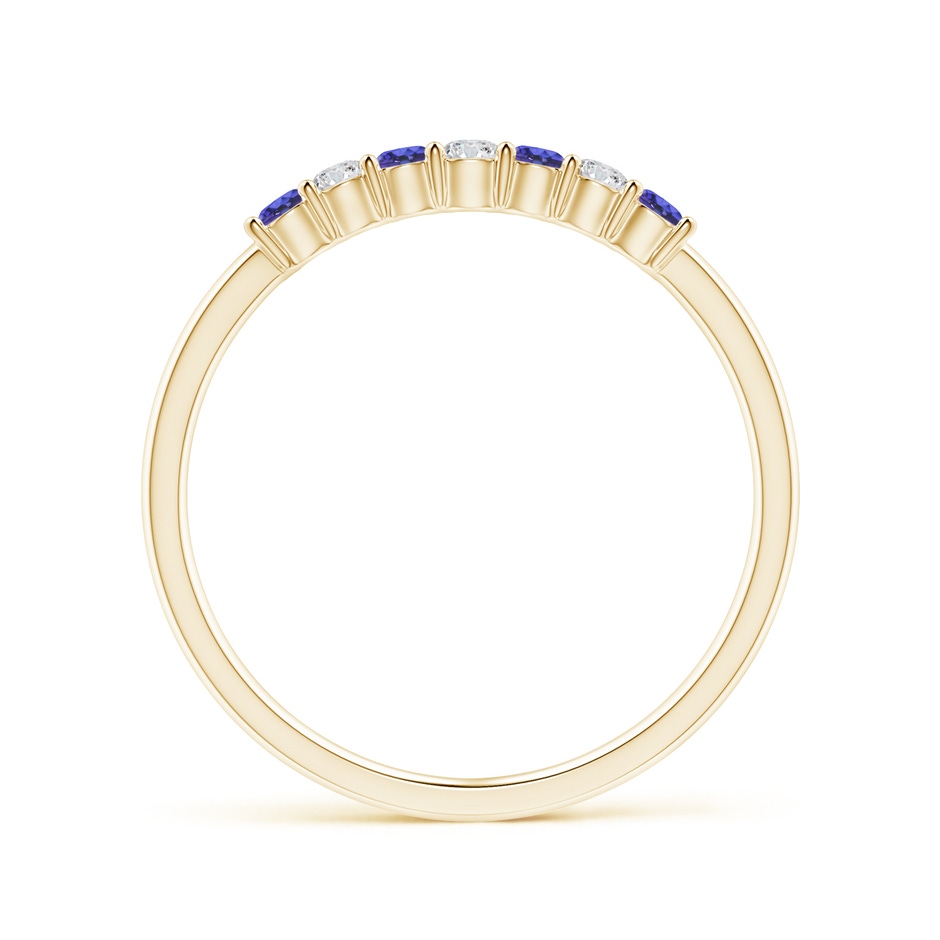 2mm AAA Half Eternity 7 Stone Tanzanite and Diamond Wedding Ring in Yellow Gold side 199