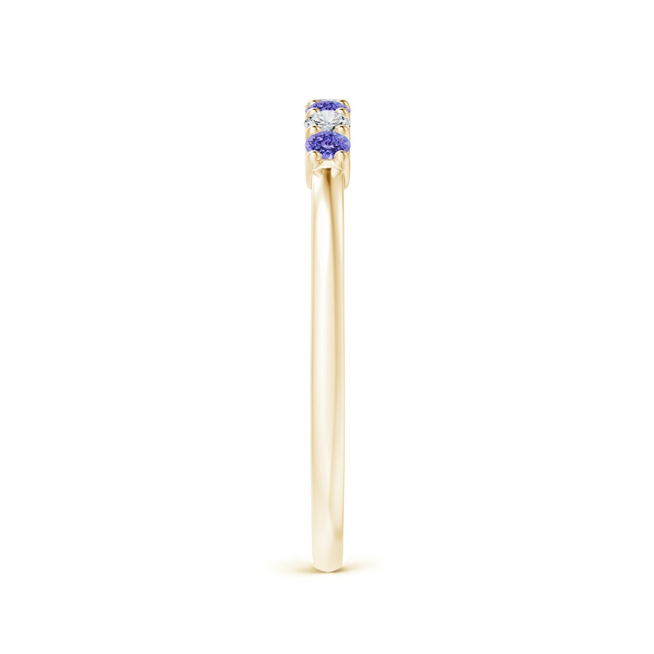 2mm AAA Half Eternity 7 Stone Tanzanite and Diamond Wedding Ring in Yellow Gold side 299