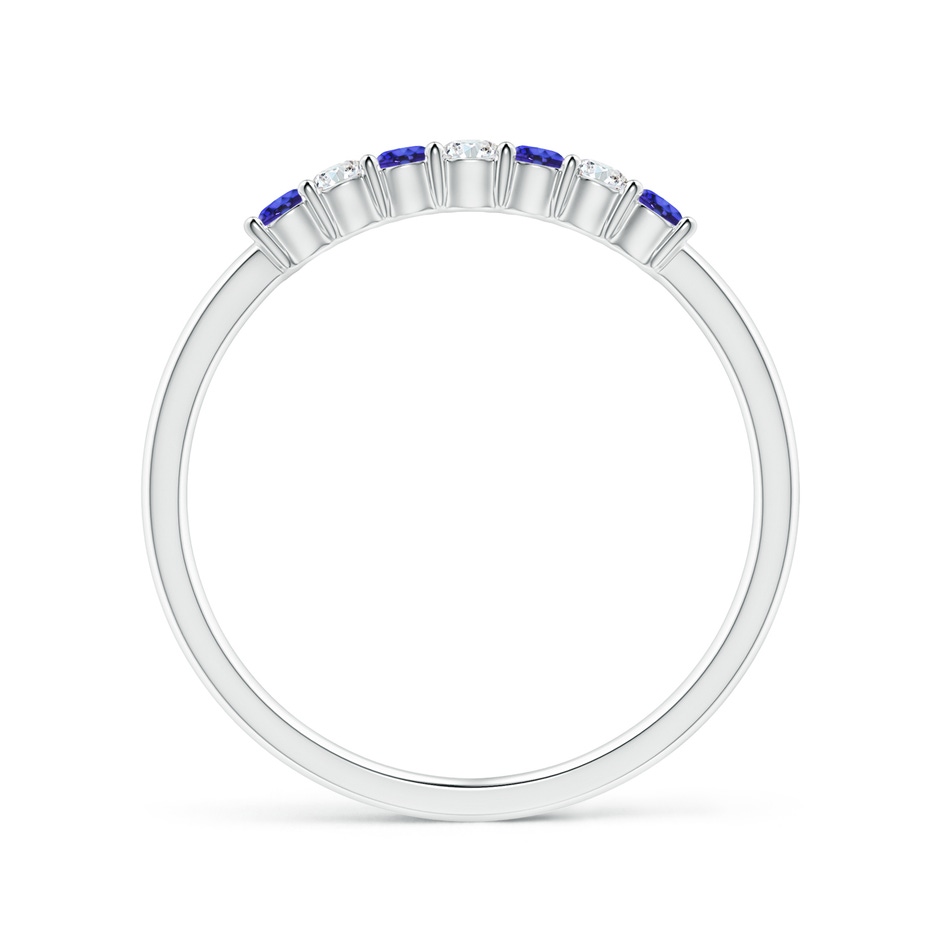 2mm AAAA Half Eternity 7 Stone Tanzanite and Diamond Wedding Ring in S999 Silver side 199