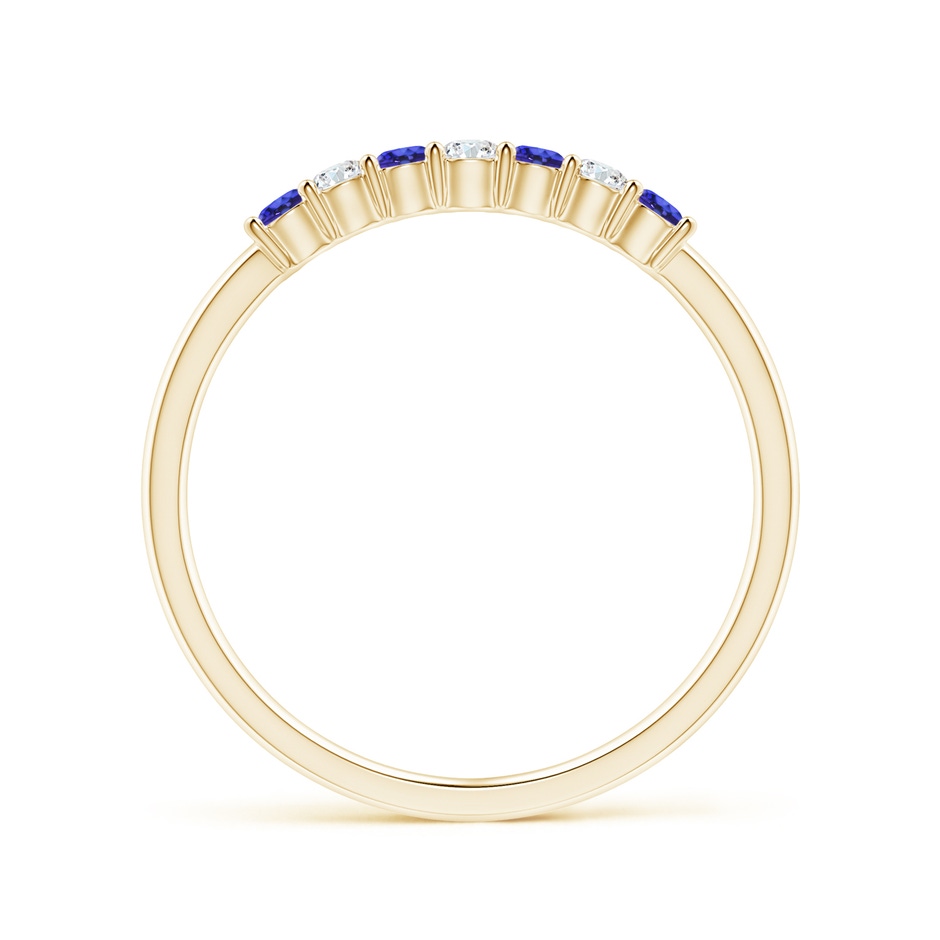 2mm AAAA Half Eternity 7 Stone Tanzanite and Diamond Wedding Ring in Yellow Gold side 199