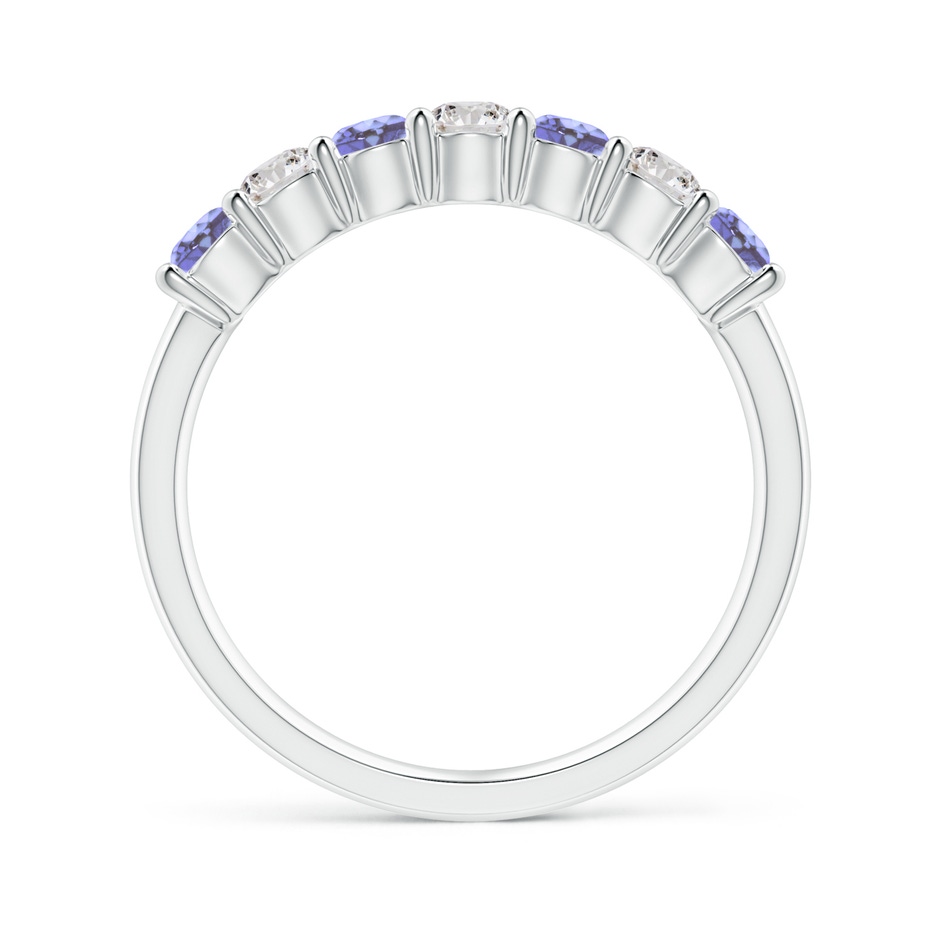 3mm AA Half Eternity 7 Stone Tanzanite and Diamond Wedding Ring in S999 Silver side 199