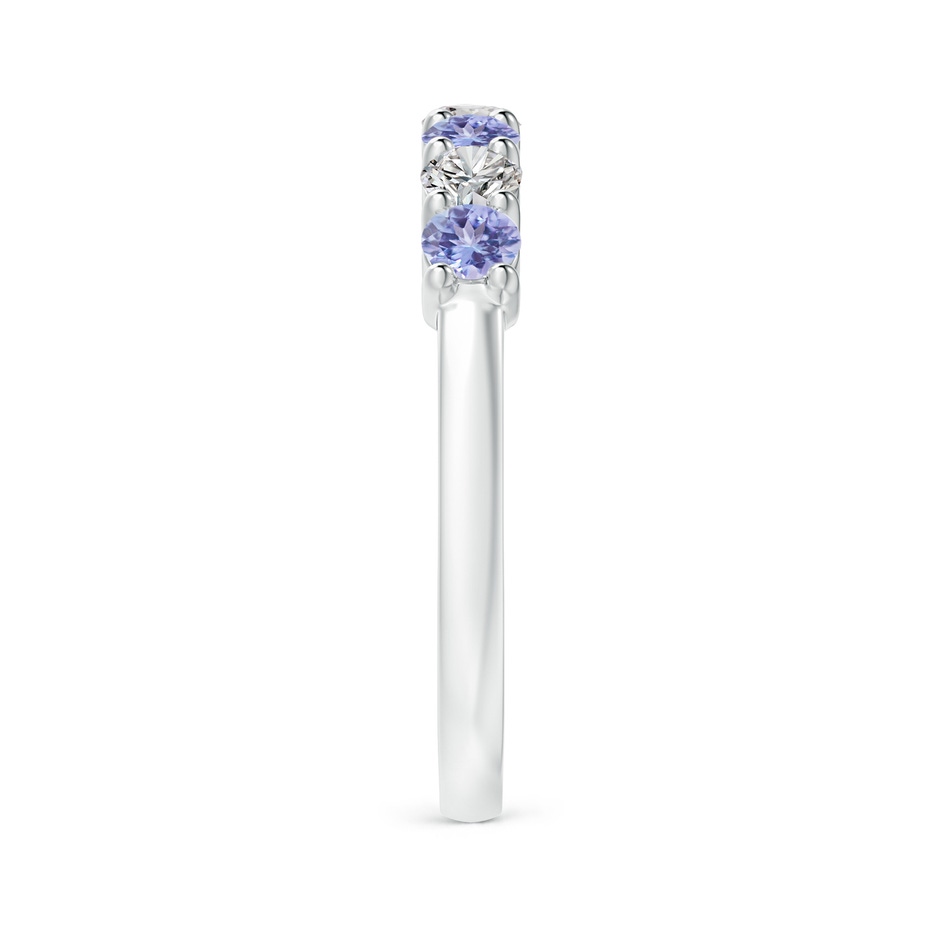3mm AA Half Eternity 7 Stone Tanzanite and Diamond Wedding Ring in S999 Silver side 299