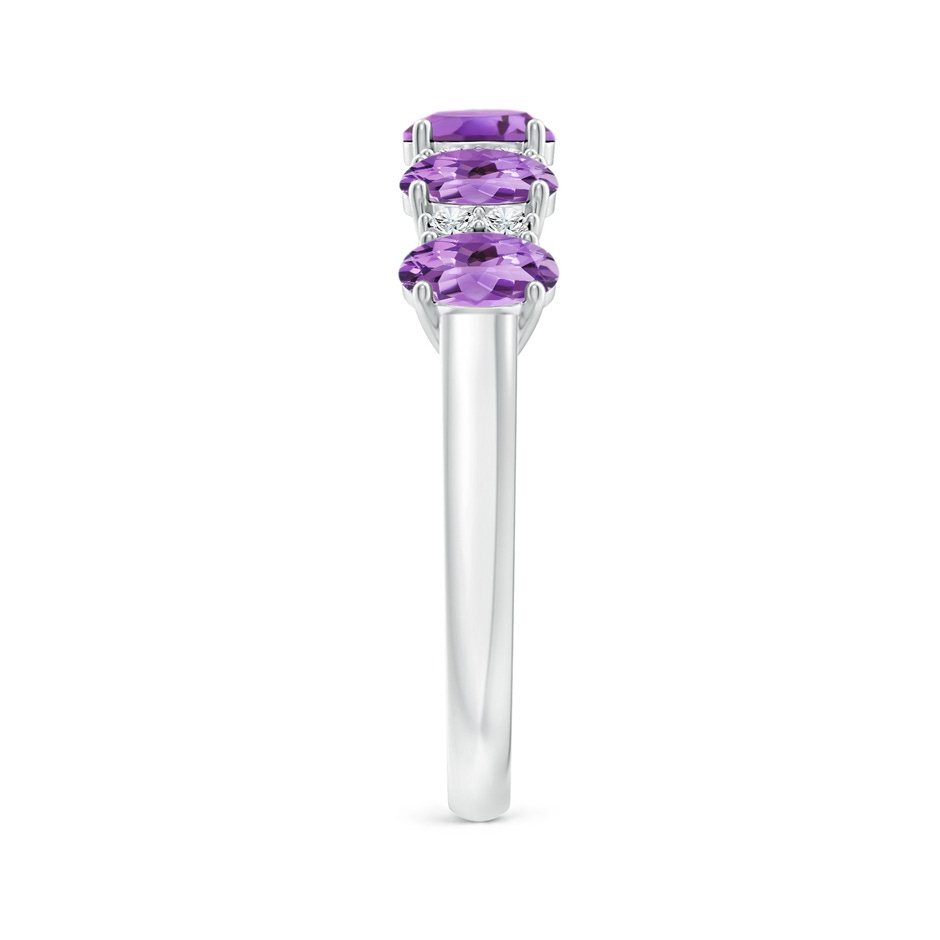 5x3mm A Five Stone Amethyst and Diamond Wedding Ring in White Gold side 299