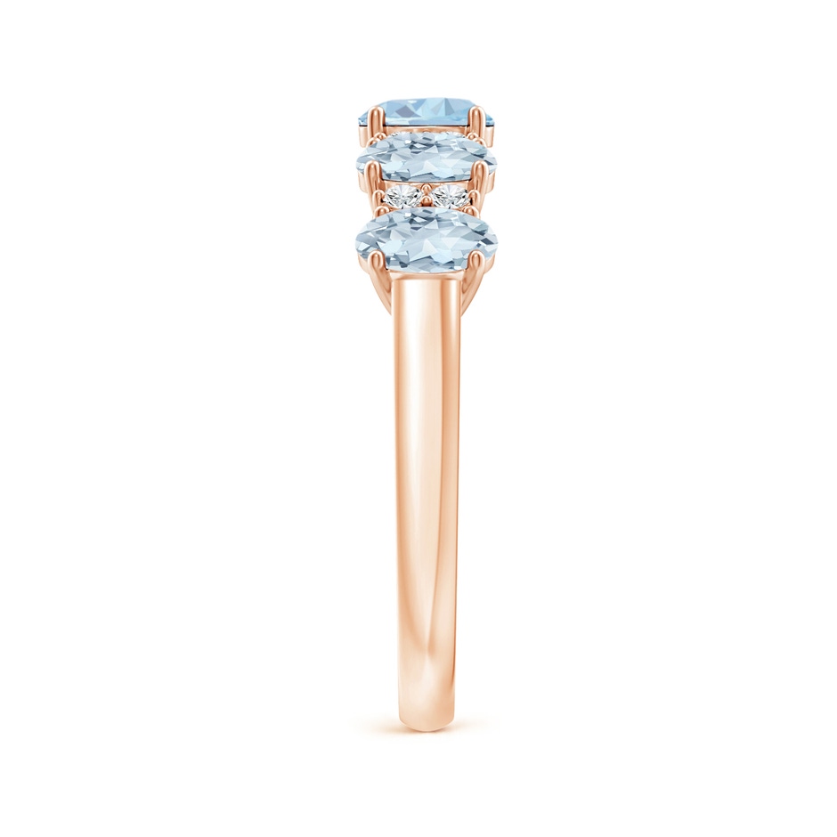 5x3mm A Five Stone Aquamarine and Diamond Wedding Ring in Rose Gold side 299