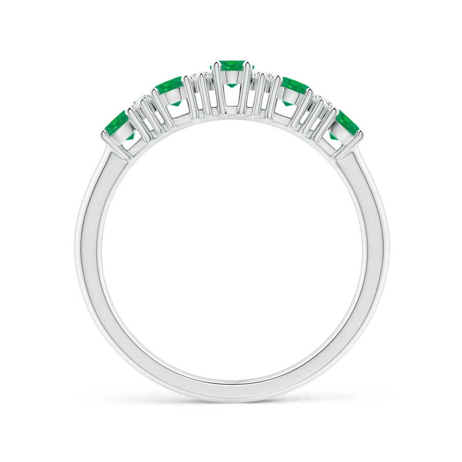 4x3mm AA Five Stone Emerald and Diamond Wedding Ring in P950 Platinum side 199