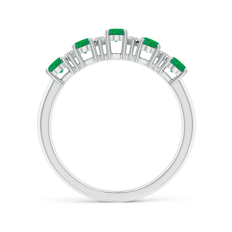 5x3mm AA Five Stone Emerald and Diamond Wedding Ring in P950 Platinum side 199