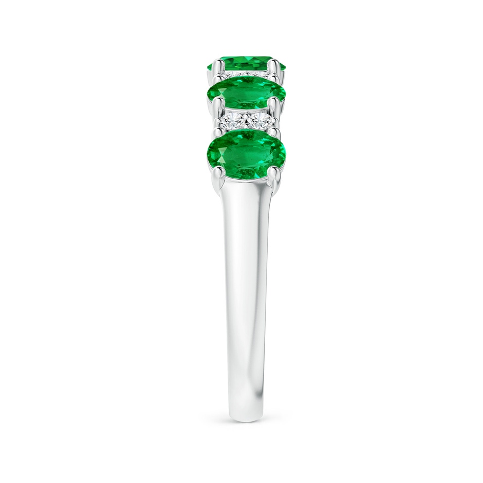 5x4mm AAA Five Stone Emerald and Diamond Wedding Ring in P950 Platinum side 299