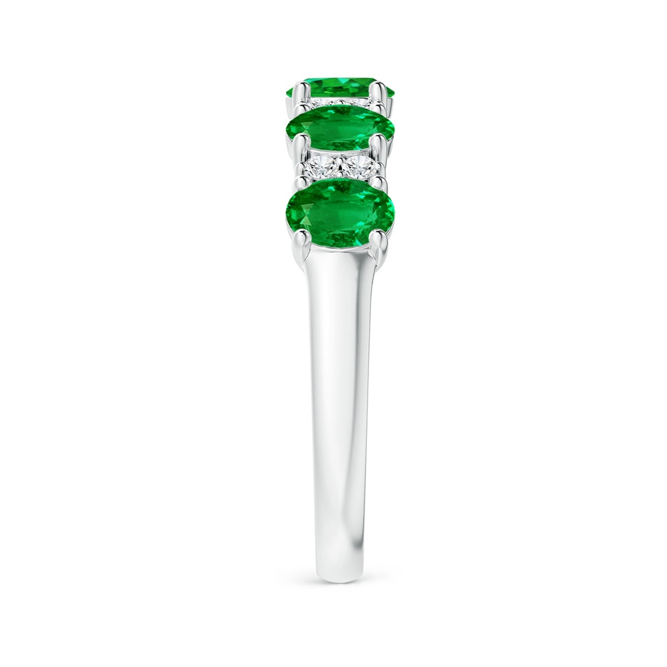 5x4mm AAAA Five Stone Emerald and Diamond Wedding Ring in P950 Platinum side 299