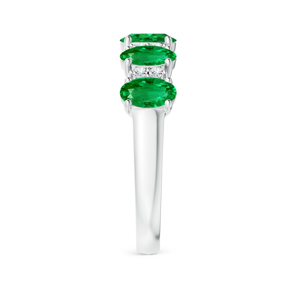 6x4mm AAA Five Stone Emerald and Diamond Wedding Ring in P950 Platinum side 299