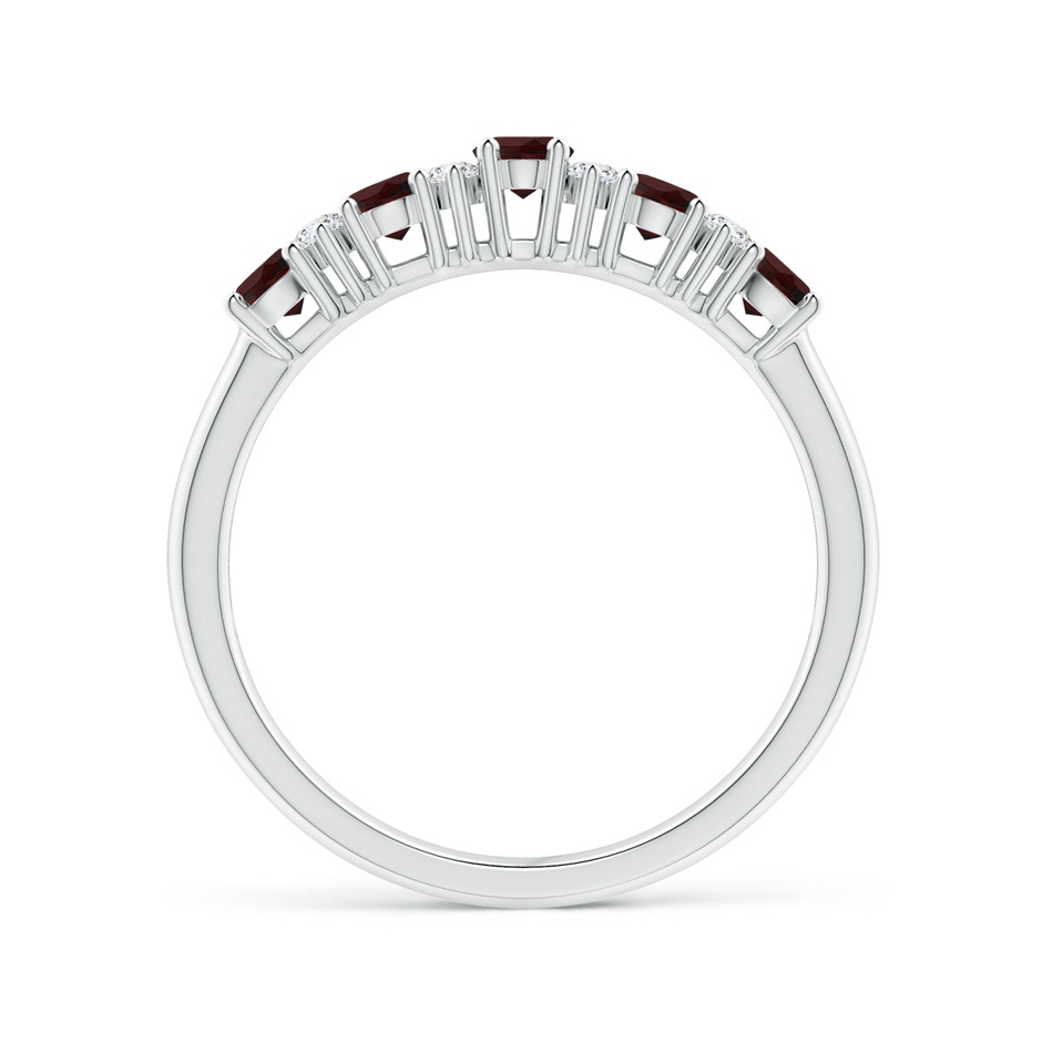 4x3mm A Five Stone Garnet and Diamond Wedding Ring in P950 Platinum side 199