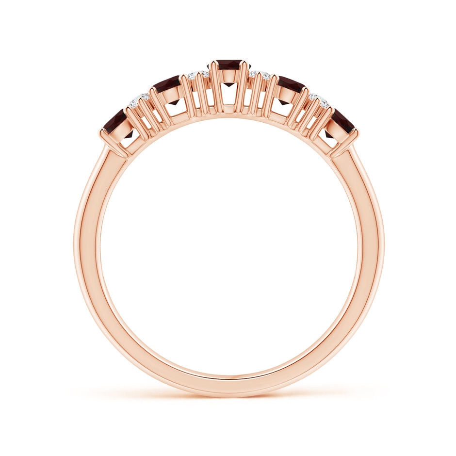 4x3mm A Five Stone Garnet and Diamond Wedding Ring in Rose Gold side 199
