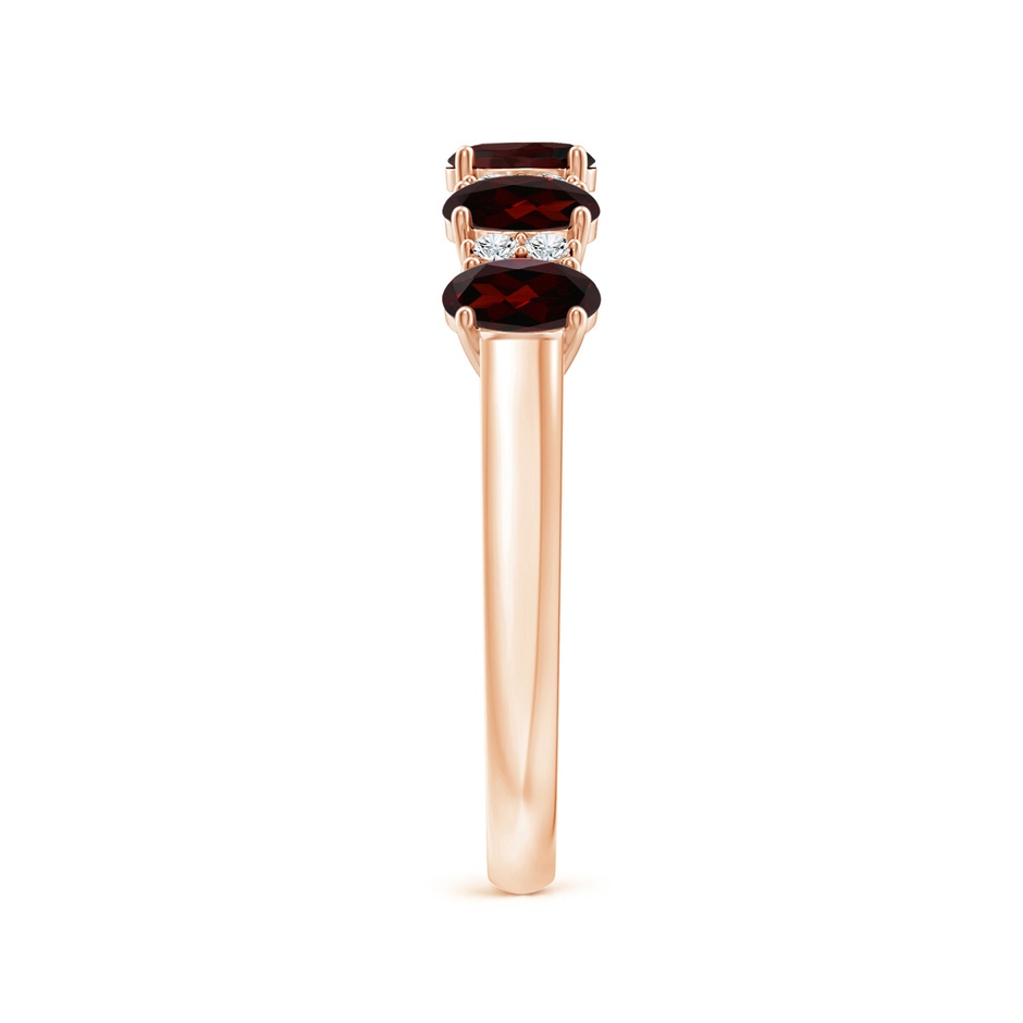 4x3mm A Five Stone Garnet and Diamond Wedding Ring in Rose Gold side 299