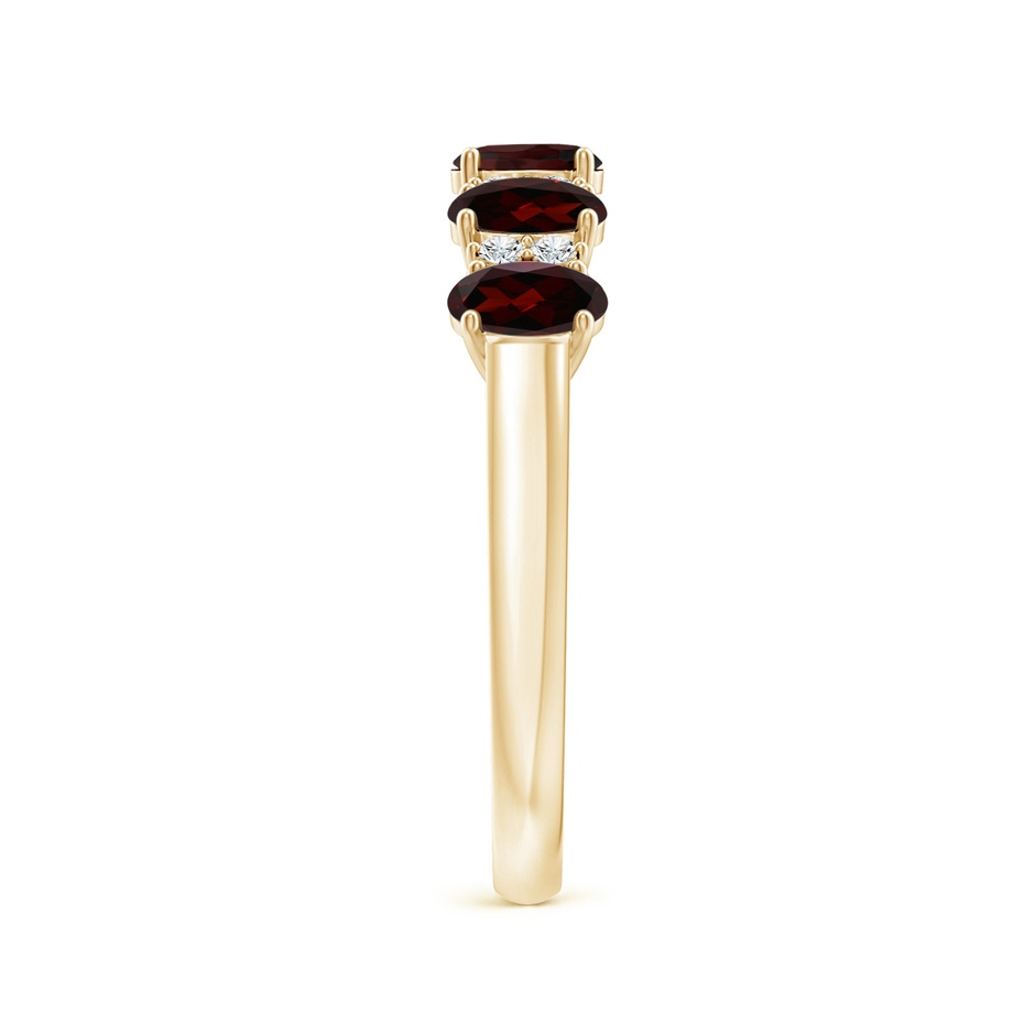 4x3mm A Five Stone Garnet and Diamond Wedding Ring in Yellow Gold side 299