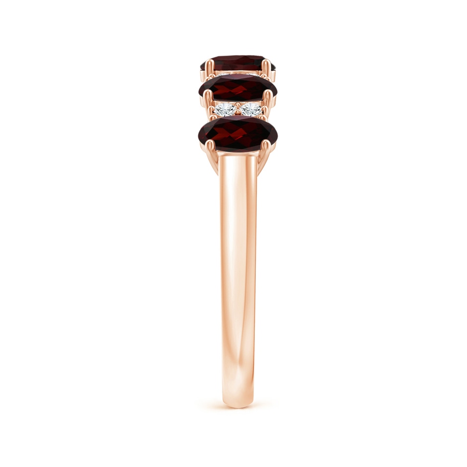 5x3mm A Five Stone Garnet and Diamond Wedding Ring in Rose Gold side 299