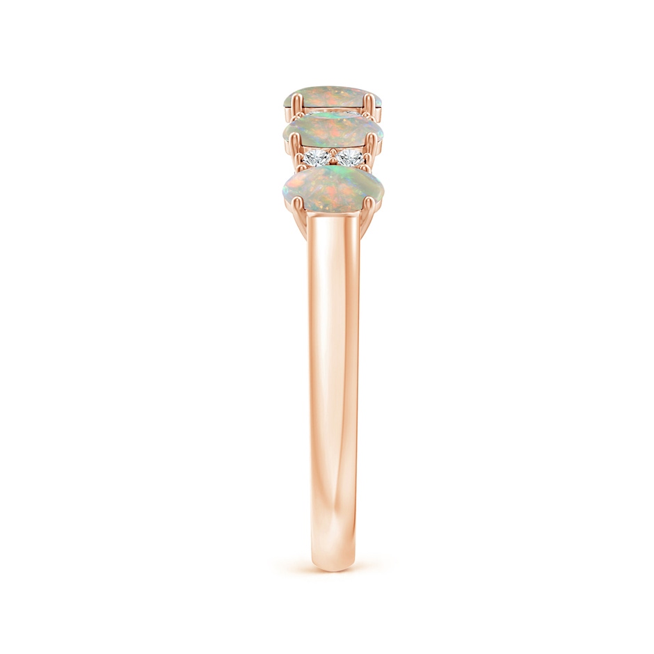 4x3mm AAAA Five Stone Opal and Diamond Wedding Ring in Rose Gold side 299