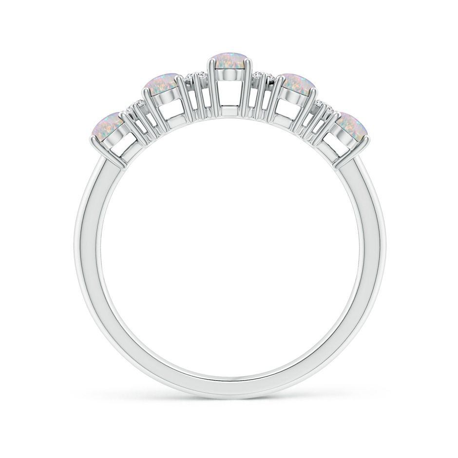 5x3mm AAAA Five Stone Opal and Diamond Wedding Ring in P950 Platinum side 199