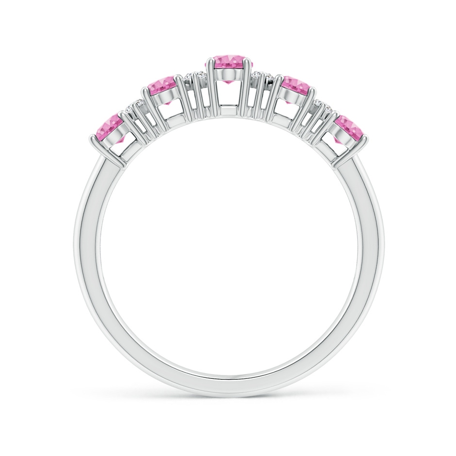 5x3mm A Five Stone Pink Sapphire and Diamond Wedding Ring in White Gold side 199