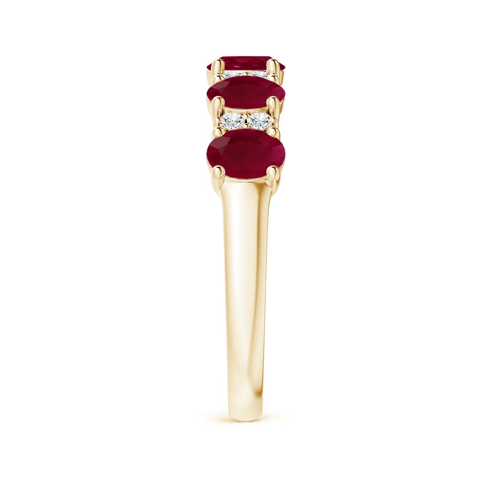 5x4mm A Five Stone Ruby and Diamond Wedding Ring in Yellow Gold side 299