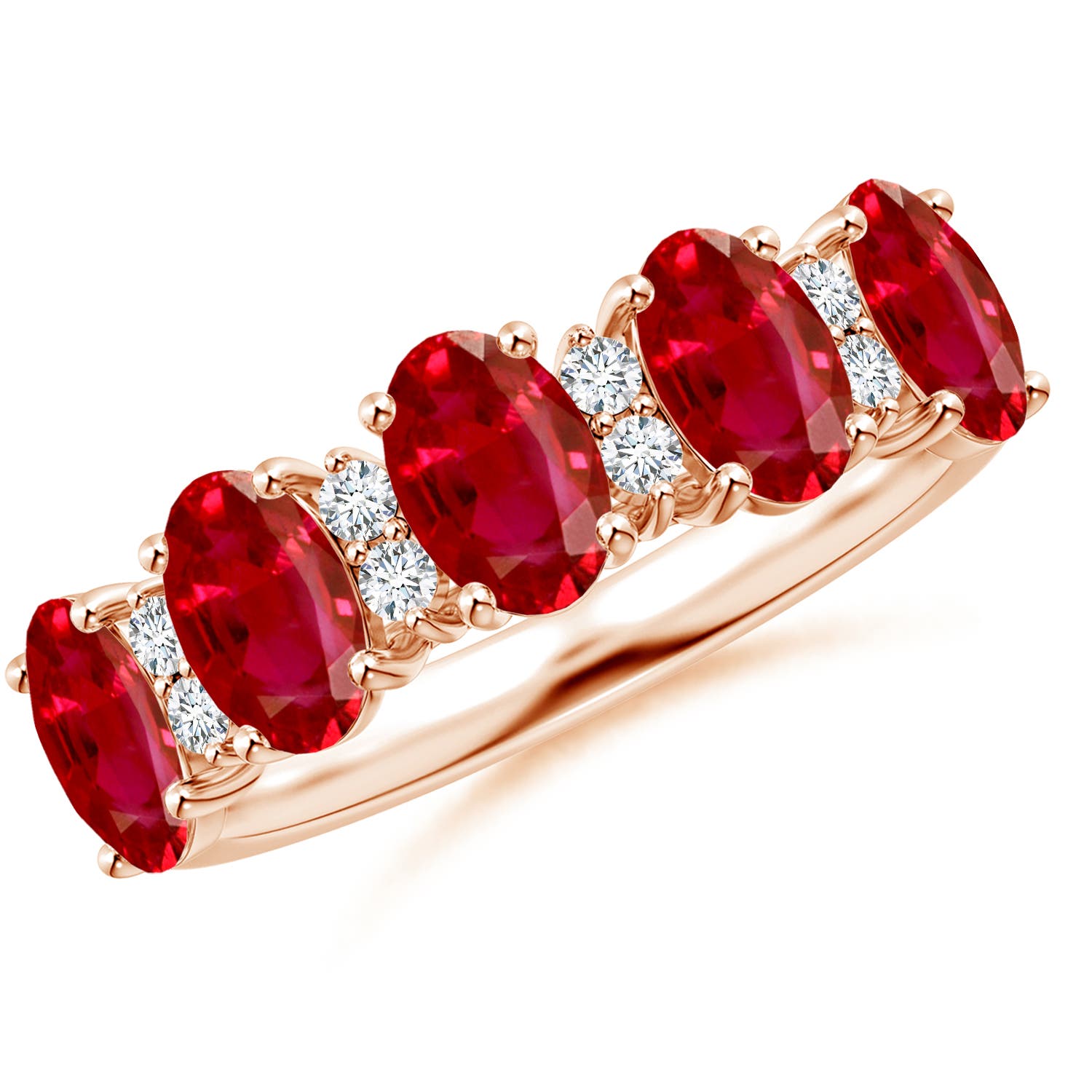 Vintage Inspired Bezel-Set Oval Ruby Ring with Grooves