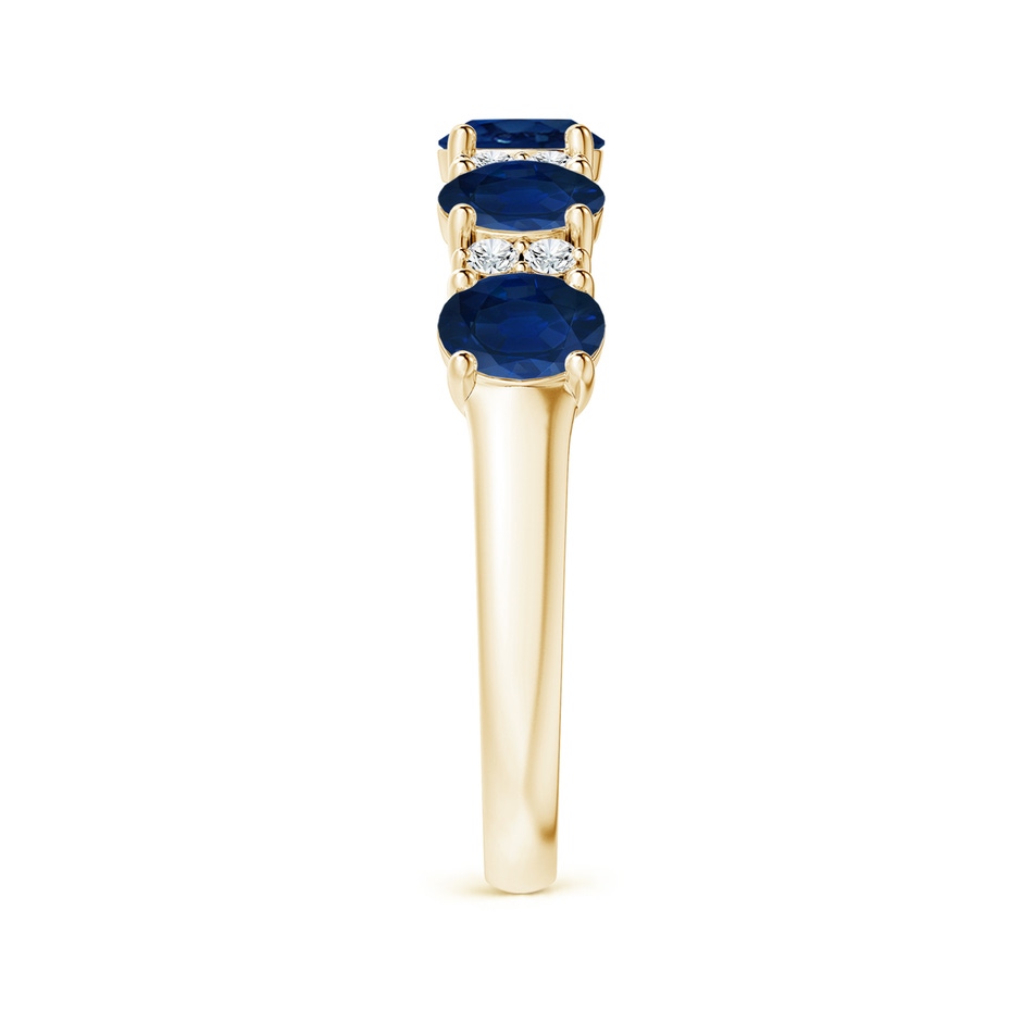 5x4mm AA Five Stone Blue Sapphire and Diamond Wedding Ring in Yellow Gold side 299