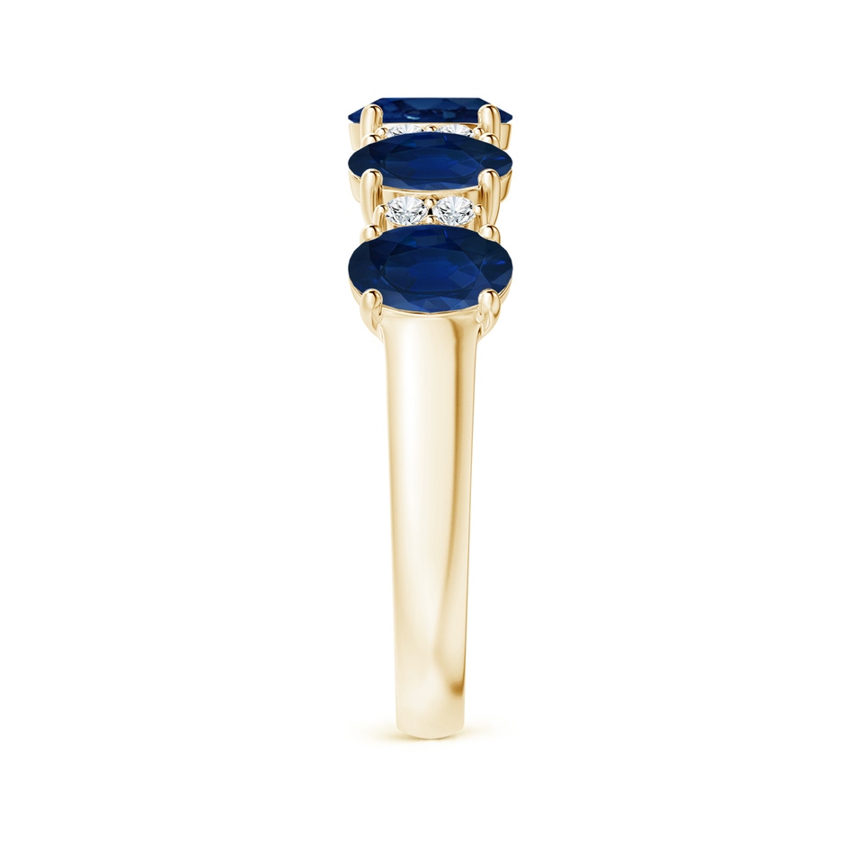 6x4mm AA Five Stone Blue Sapphire and Diamond Wedding Ring in Yellow Gold side 299