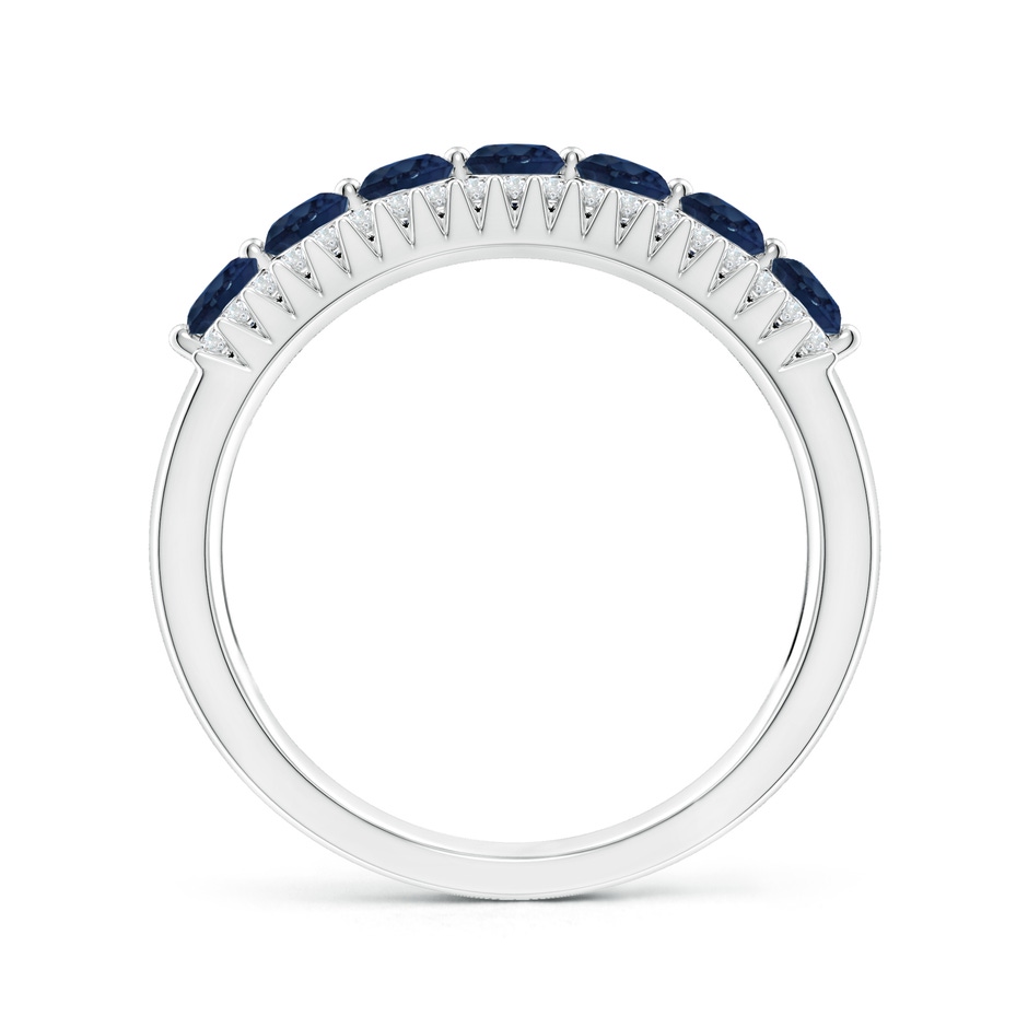 3mm AA Floating Blue Sapphire Half Eternity Ring with Diamonds in P950 Platinum side 199